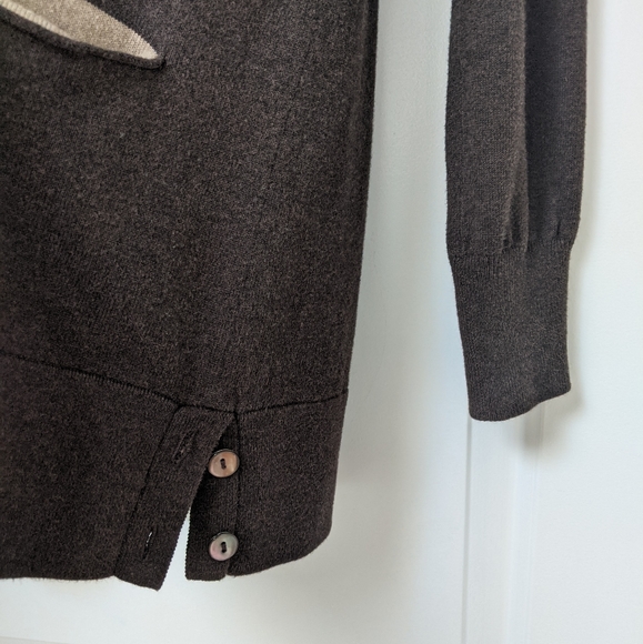 Cotton by Autumn Cashmere Long Brown Sweater Cardigan - Picture 8 of 14